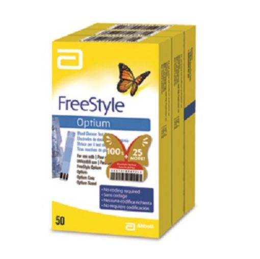 Picture of Optium Freestyle Glucose Strips 2x50s + 25s