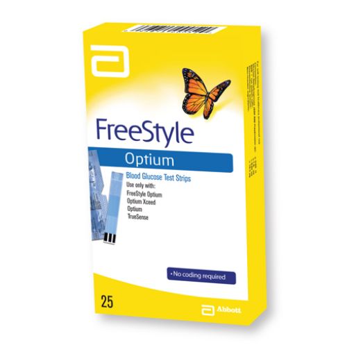 Picture of Optium Freestyle Glucose Test Strip 25s
