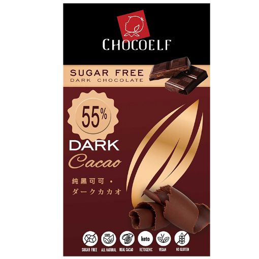 Picture of Chocoelf Sugar Free Dark Cacao Dark Chocolate 65g