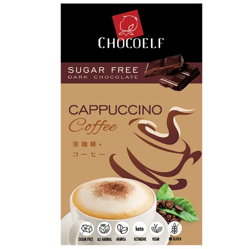 Picture of Chocoelf Sugar Free Dark Cappuccino Coffee Chocolate 65g