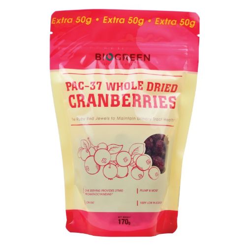 Picture of Biogreen PAC-37 Whole Dried Cranberries 170g