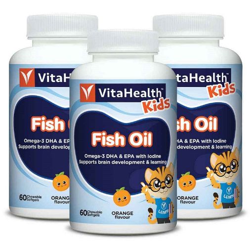Picture of Vita Kids Fish Oil Omega 3 DHA+EPA+Iodine Chewable 3x60s