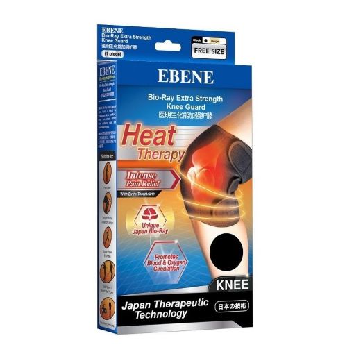 Picture of Ebene Bio Ray Extra Strength Knee Guard With Tourmaline Black Free Size