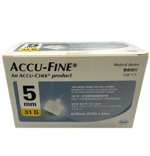 Picture of Accu-Fine Insulin Pen Needle 31G 5mm 100s