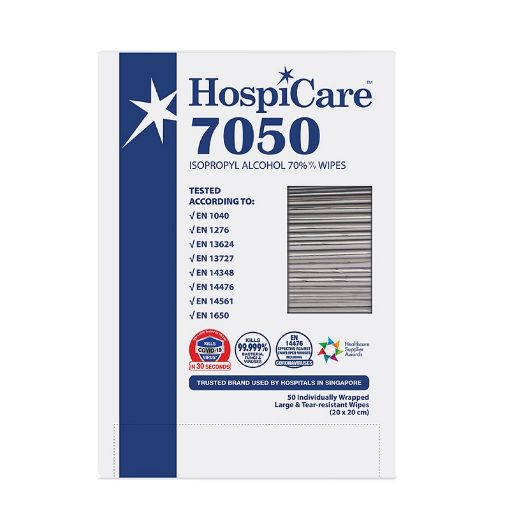 Picture of Hospicare 7050 70% Alcohol Wipes 50s