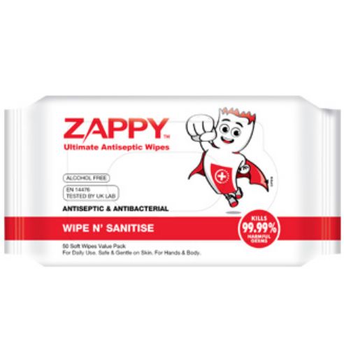 Picture of Zappy Ultimate Antiseptic Wipes 50s