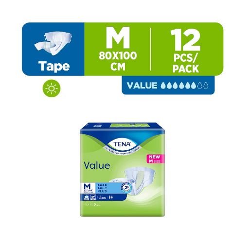 Picture of Tena Value Adult Diaper M 12s