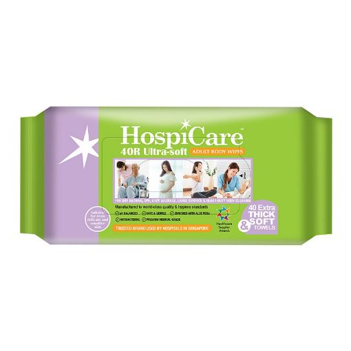 Picture of Hospicare 40R Ultra Soft Body Wipes 40s