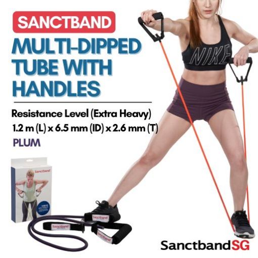 Picture of Sanctband Resistive Tubing With Handle Plum