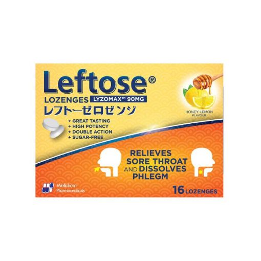 Picture of Leftose Lozenges Honey Lemon 16s