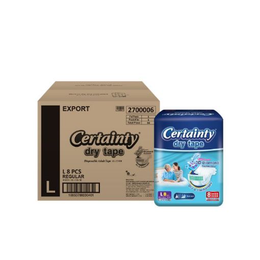 Picture of Certainty Adult Diaper Large 8s x 8