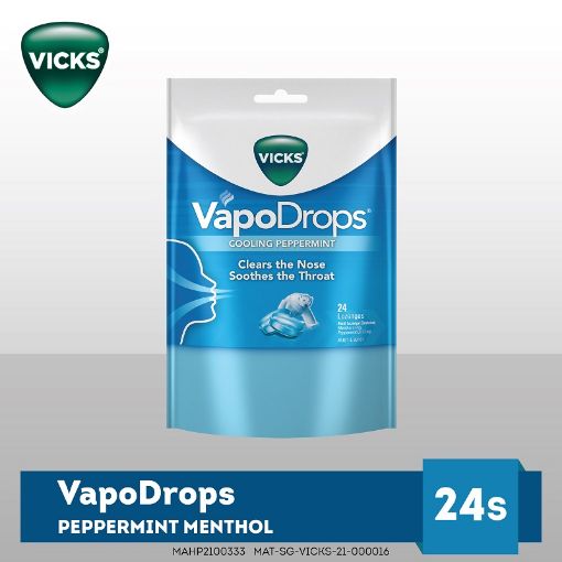 Picture of Vicks Vapodrops Lozenges Cooling Peppermint 24s