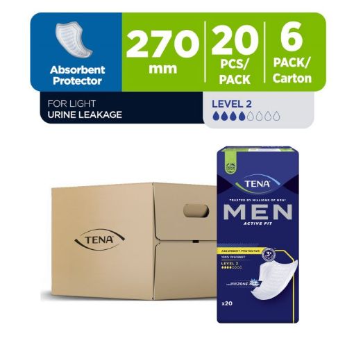 Picture of Tena Men Absorbent Protector Pad Level 2 20s x 6