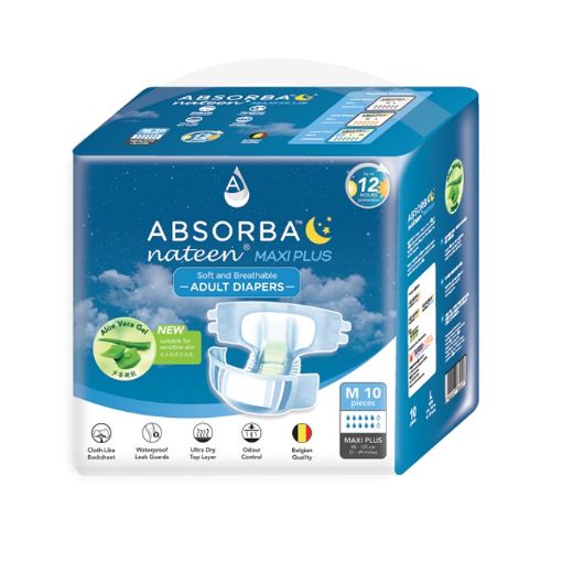 NHG Pharmacy Online-Absorba Nateen Maxi Plus Adult Diaper M 10s