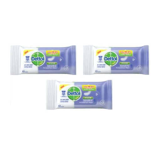 Picture of Dettol Sensitive Personal Care Wipes 3x10s