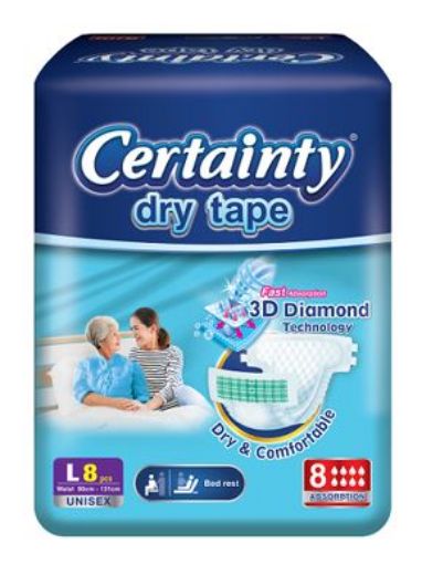 Picture of Certainty Adult Diaper Large 8s