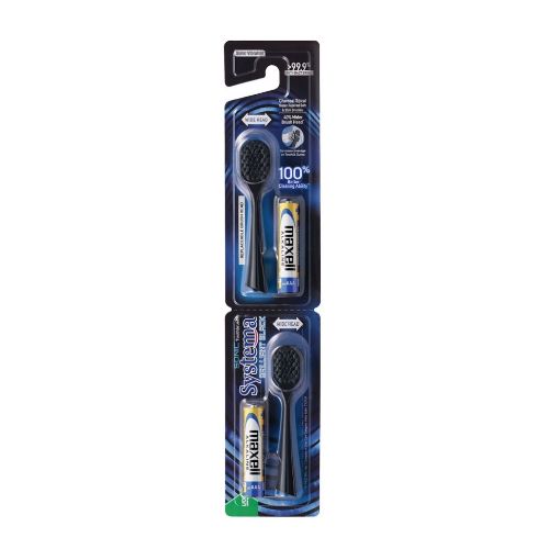 Picture of Systema Sonic Brilliant Black Toothbrush Wide Head Refill 2s
