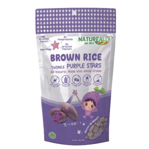Picture of Natureally Brown Rice Purple Rice Stars 30g