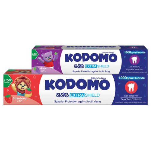 Picture of Kodomo Extra Shield Children Toothpaste Strawberry 65g + Grape 20g