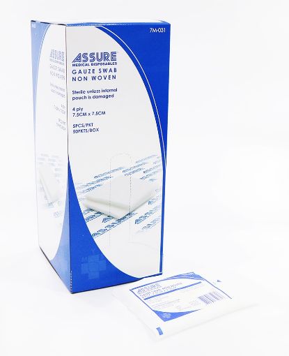 Picture of Assure Gauze Swab Non Woven 4Ply 7.5 x 7.5cm 5s