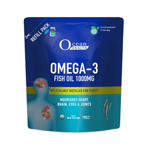Picture of Ocean Health Omega 3 Fish Oil 1000mg Refill Pack 190s