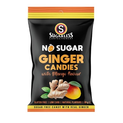 Picture of Sugarless Ginger Candies Orange & Tumeric 60g